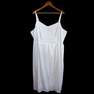 NWT Old Navy White Eyelet Midi Dress 3X Cotton Smocked Sundress Boho Cottagecore